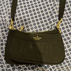 Kate Spade Black Quilted Crossbody Bag with Gold Accents brand new . 2 in 1